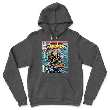 Comic Cover - Hamsters Hoodie in Dark Grey Heather color
